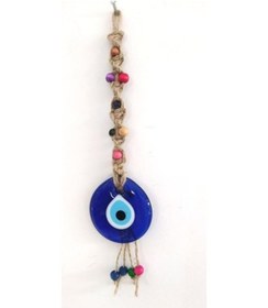 Resim Nazarlık Hasır Makrome Renkli Ahşap Boncuklu Nazar Duvar Süsü Hed (540554284) 