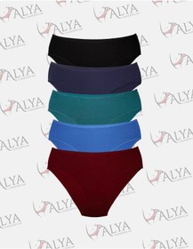 Resim Alya Underwear Kadın Pamuklu Hipster - Slip Külot 5 Farklı Renk 1 Pakette P24 