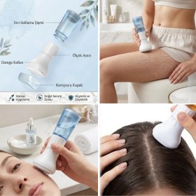 Resim Varyant Store 140 Iğneli Serum Hazneli Dermaroller - 0-3 mm Ayarlı Dermaroller Mikro Iğneli Saç, Cilt ve V 
