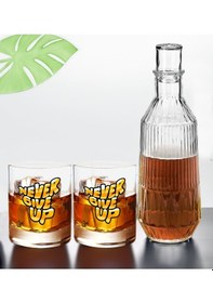 Resim Bk Gift Dtf Motto Tasarımlı İkili Viski Kadehi Ve Karaf Seti-4, Arkadaşa Hediye, Sevgiliye Hediye Kobitmeyencom30437 Bk Gift 