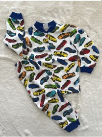 Resim Arabalar Pijama Takımı Mavi 