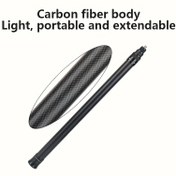 Resim Insta360 X-Serisi Uyumlu Karbon Fiber Uzatma Çubuğu 59.06 inç - Hafif, Taşınabilir, Aksiyon Kameraları için 1/4 İnç Vida ile Uzatılabilir Selfie Çubuğu, Spor Kameraları için Çok İşlevli Fotoğrafçılık Aksesuarı 