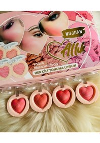 Resim 4'lü Kalp Allık Blush Seti 