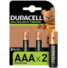 Resim Duracell Şarjlı İnce Kalem Pil (AAA) 750 MAH 2 Lİ 