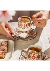 Resim Nehir Rüya 6 Kişilik 12 Parça Porselen Kahve Fincan Takımı 