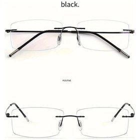 Resim Willowhaven Ultra Hafif Süper Esnek Titanyum Çerçevesiz Gözlük Katlanabilir Siyah Çerçeve 12+ 
