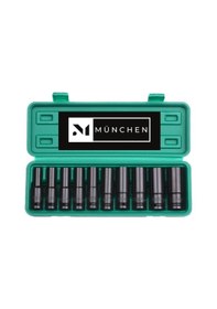 Resim Lokma Takımı 10 Parça 1/2 Siyah Darbeli Set 