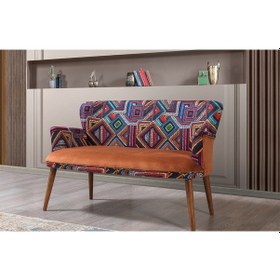 Resim Bienvelle Turuncu Çay Seti İkili Koltuk (Balkon, Salon, Cafe, Ofi 