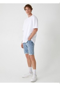 Resim Koton Slim Fit Kot Şort Bermuda Cep Detaylı Pamuklu Açık İndigo 4sam40059ıd Açık İndigo 