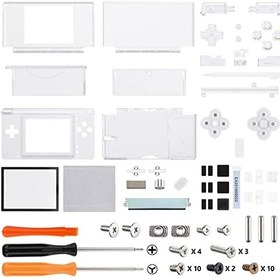 Resim eXtremeRate Nintendo DS Lite NDSL için yedek kılıf, tam kılıf ve düğmeler ve ekran koruyucu kabuk aksesuarı, Nintendo DS Lite el oyun konsolu için (şeffaf) – Konsol YOK 