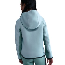 Resim Nike Sportswear Tech Fleece Full-Zip Çocuk Yeşil Günlük Stil Sweatshirt HV5867-034 