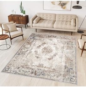 Resim Rovigo Dijital Baskı Yıkanabilir Kaymaz Taban Salon Halısı Rvg0345, Bej, 100 x 200 