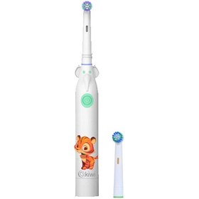 Resim Kiwi KTB-6015 Döner Başlıklı Çocuk Diş Fırçası Beyaz Turuncu 