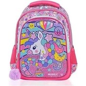 Resim Muggle Okul Çantası Happy Unicorn Pembe Mu-6443 