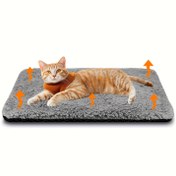 Resim Ultra-Yumuşak Sıcak Kedi Yatağı ve Köpek Kafesi Uyku Pedi - Yıkanabilir Kaymaz Pet Yatağı, Peluş Gri Yüzey, Dayanıklı Polyester, İç/Dış Mekan Kullanımı İçin, Küçük/Orta Kediler, Köpekler, Yavru ve Kediler İçin Uygun - Ev, Seyahat, Kafes, Köpekler İçin Uygun, İç Mekan Pet Yatağı, Rahat Pet Mobilyası, Yıkanabilir Pet Yatağı, Kaymaz Tasarım, Isıtmalı Kedi Yatağı, Pet Isıtma Pedi, Kedi Isıtma Pedi, Kedi Aksesuarları, Kedi Besleme İstasyonu, Kedi Sepeti 