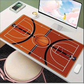 Resim 70x30 Cm Basketbol Sahası Temalı Kaydırmaz Taban Speed Yüzey Oyuncu Mouse Pad Gaming 