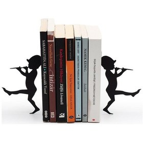 Resim Zurnalı Adam Figürlü Metal Kitap Tutucu Siyah Kitap Desteği 