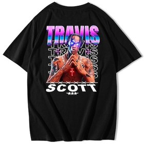 Resim Brz Collection Unisex Oversize Travis Scott Cactus Jack Fort T-shirt Siyah 