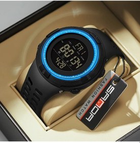 Resim Sunshine022 Sanda Erkek Multifonksiyonel Digital Saç Black Blue Led Işık Kronometre Tarih Spor Diğer 