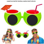 Resim Karpuz Şekilli Tropikal Hawaii Yaza Merhaba Parti Gözlüğü 