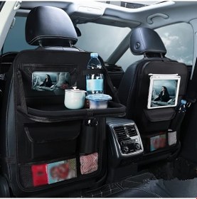Resim Dashanshop Siyah 2li Tablet Tutuculu Koltuk Arkası Organizer Çok Amaçlı Depolama Cep Oxford Kumaş 