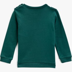 Resim Erkek Bebek Baskılı Bisiklet Yaka Sweatshirt Pamuklu 