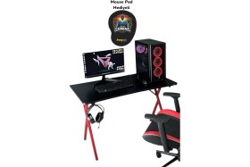 Resim Hey Modüler Mobilya Heygaming Profesyonel Oyuncu Masa Siyah Kırmızı Bilgisayar Çalışma Masası 120 Cm 