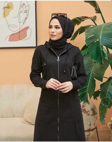 Resim Neways 6463-denim Kapşonlu Ferace Siyah 