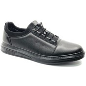 Resim Özçatal 584 Hakiki Deri 45-46-47 Numara Özel Üretim Erkek Casual Ayakkabı Siyah 