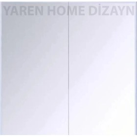 Resim Yaren Home Dizayn Lavabo Üstü, Aynalı, 2 Kapaklı Banyo Dolabı 