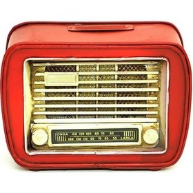Resim Dekoratif Metal Radyo Kumbara Vintage Ev Ofis Hediyelik 