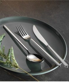 Resim Arsel Lotus Sade Klasik 30 Parça Premium Ağır 6 Kişilik 4mm Çatal Kaşık Bıçak Seti 304 Kalite Bıçaksız Gümüş 