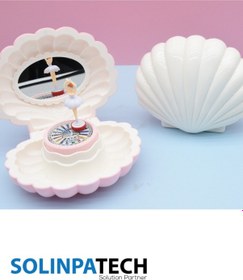 Resim Beyaz Balerinli İstiridye Kabuk Takı Ve Hediyelik Müzik Kutusu 