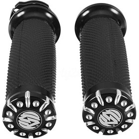 Resim Padalink 25mm Siyah Motosiklet El Tutucuları - Cnc Alüminyum + Kauçuk, Suzuki Yamaha Harley Uyumlu, Kol Dayama Kabloları İçin Yer, Kol Sapına Uygun 