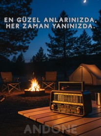 Resim Andone Nostaljik Ahşap Görünümlü Bluetoothlu Radyo SD Kart Ve USB Özellikli Mp3 Çalar AND-1955 