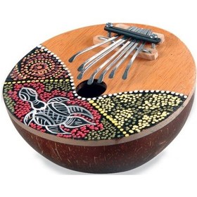 Resim Hindistan Cevizinden El Yapımı Mini 7 Sesli Kalimba 