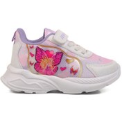 Resim Beyaz Lila Fileli Cırtlı Unisex Çocuk Spor Ayakkabı Ruffon P Beyaz-Lila 