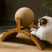 Resim 1 adet Dayanıklı Sisal Halat Kedi Tırmalama Direği ile Dairesel Etkileşimli Oyuncak - Dikey Tırmalama Sütunu için Pat Care ve Eğlence, Kedi Tırmalama Direği | Sisal Halat Direği | Sağlam Yapı, Kedi Mobilyası 
