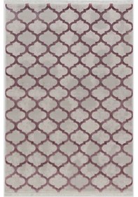 Resim Yamalı Home Soho 8802Mürdüm Gri 80X150 Cm Akrilik Yolluk 