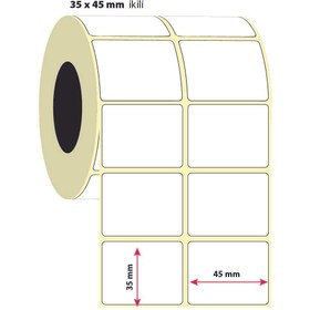 Resim İşimiz Etiket 35X45MM Iklili Silver Mat Etiket | 6 Rulo | 2000 Sarım | 