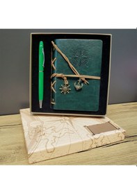 Resim Hediyelik Defter Kalem Kutulu Set Yeşil 