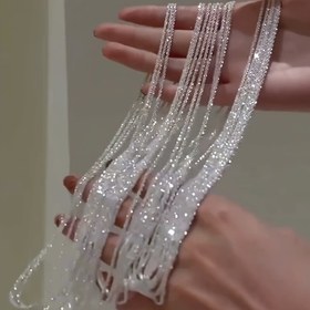 Resim 1 adet Parıldayan Minimalist Zincir Kolye - Düğünler & Partiler için Gökyüzü Yıldızı Klavikula Zinciri, Şık Takı Hediyesi 