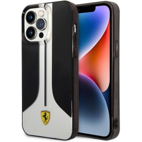 Resim iPhone 14 Pro Max Uyumlu Kılıf Ferrari 296 Çizgili Dizayn Kapak 