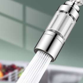 Resim Paslanmaz Çelik Mutfak Musluk Filtre Uzatıcısı - Sıçrama Önleyici Tasarım, 316 Paslanmaz Çelik ve Plastik Yapı, Modern Lavabolar için Kolay Kurulum, Su Kalitesini Artırır & Plastik Şişe Atıklarını Azaltır, Kompakt Filtrasyon, Pas Dirençli Malzeme, Ev Aşçıları İçin 
