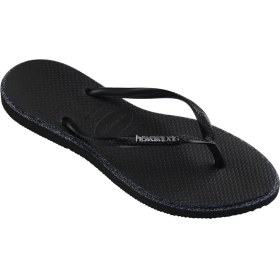 Resim Havaianas Siyah Kadın Plaj Terliği Slım Poınt Glıtter 