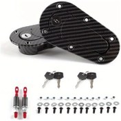 Resim Dashanshop Karbon Fiber Racing Hood Pin Kit Anahtarlı Motor Kaputu Kilidi 