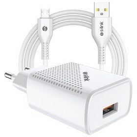 Resim S-Link Sl-Ec40M 5V Micro Usb Kablolu Beyaz Şarj Adaptörü 