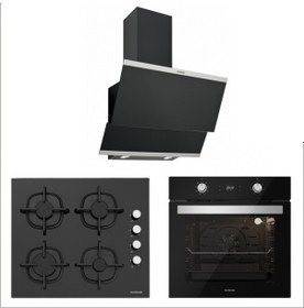 Resim Silverline BO6504B01 - CS5343B01 - 3420 Classy 60 Siyah Cam Ankastre Set 