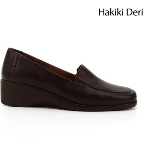 Resim Gönderi(r) Kadın Kahve Antik Dolgu Taban Hakiki Deri Ayakkabı 