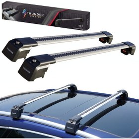 Resim Toyota Rav4 2023-2024 Thunder Carrier Gri Kilitli Ara Atkı Cross Bar Taşıyıcı Tavan Barı 